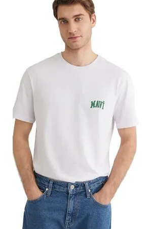 Mavi Herren Logo Tee T-Shirt, White, L