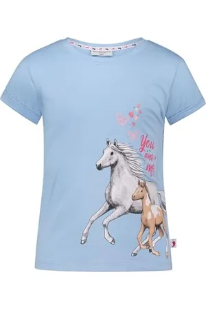 Salt & Pepper BY KIDS PARK Mädchen Zwei Pferden Print aus S.Jersey T-Shirt, , 104/110 cm