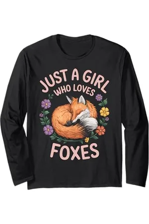 Graphic 365 Geschenk für Fox-Liebhaber, nur ein Mädchen, das Füchse liebt, niedlicher Fuchs Langarmshirt