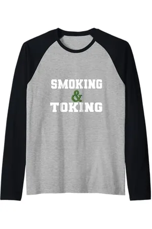 Iron Kor Smoking and Toking Retro Chill Nature Green Vibes Leaf Raglan
