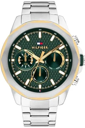 Tommy Hilfiger Multi Zifferblatt Quarz Uhr für Herren mit Silbernes Edelstahlarmband - 1710651