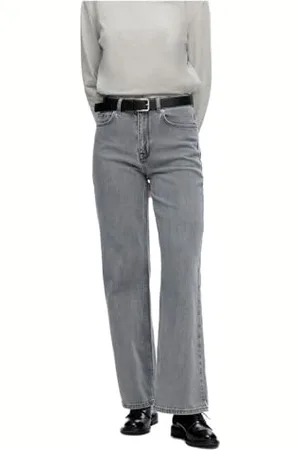 SELECTED Damen SLFALICE HW WID Long Eloise GRE JEA NOOS Jeans, , 27W x 32L
