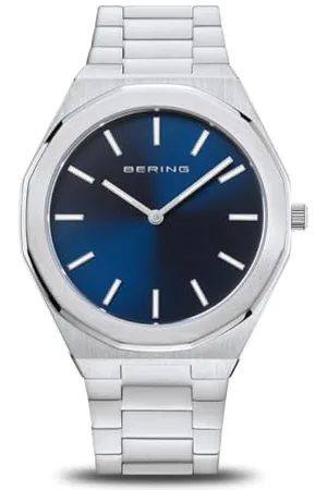 Bering Herren Analog Quarz Uhr mit Edelstahl Armband 19641-707
