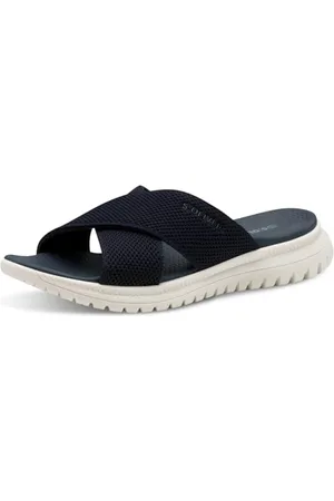 QS by s.Oliver Damen Pantoletten mit Chunky-Sohle Leicht, Blau , 41 EU