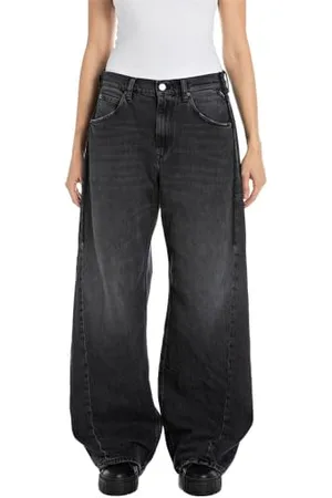 Replay Damen Jeans aus Comfort Denim, Grau (Dark Grey 097), 27W / 32L