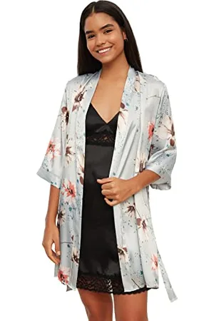Trendyol Nerzblumen gemusterte Twill-Kleid, , extra groß