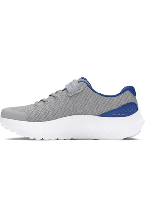 Under Armour Jungen UA BPS Surge 4 AC Laufschuhe, Mod Gray/Tech Blue/Horizon Blue
