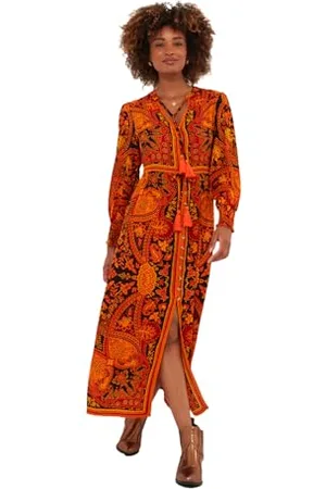 Joe Browns Damen Boho Button-Through Tassel Tie Maxi Dress Kleid, , 34