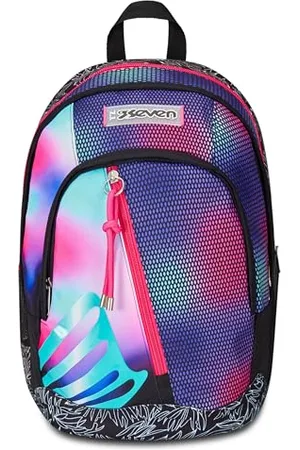 7 for all Mankind Schulrucksack Dual, und Lila, Shadefull Girl, Doppelter Rucksack mit Tasche für PC oder Tablet, Getränkehalter und Organizer, Rucksack für mittlere und höhere Schulen, Mädchen, , Taglia