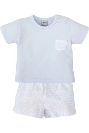 BABIDU Uni Baby Conjunto para Bebé Niño Con Camiseta de Manga Corta Y Pantalón Corto Cuadro Vichy Set, , 3 Jahre