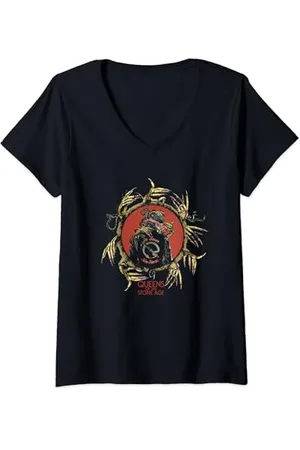 Queens Of The Stone Age Damen Offizielle Hands In Times T-Shirt mit V-Ausschnitt