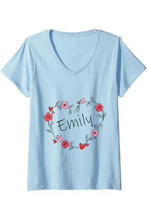 Emily van den Bergh Damen Emily T-Shirt mit V-Ausschnitt