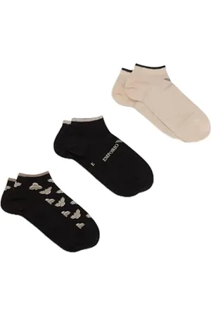 Emporio Armani Herren 3-Pack Inside Socken, Plaza/Black Allover, Einheitsgröße