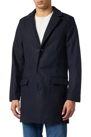 Casual Friday Herren Osbourne Long Coat Wollmantel, , XL