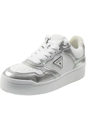 Guess Damen Miram Sneaker, Weiß/Silber Multi 142, 39.5 EU