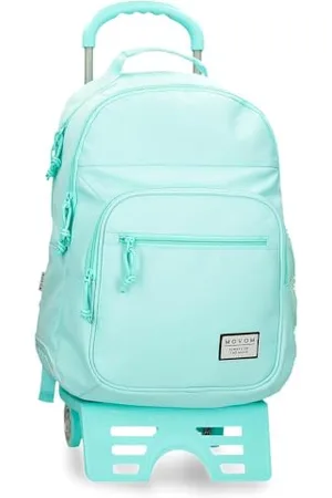 MOVOM Always on The Move Schulrucksack mit Doppelfach, blau, 31 x 42 x 13 cm, Polyester, 21,12 l, blau, Schulrucksack mit Zwei Fächern