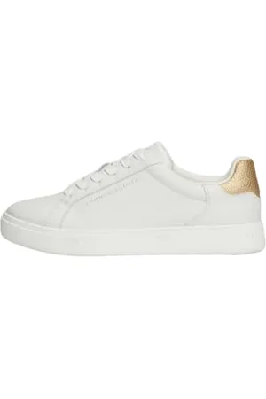 Tommy Hilfiger ESSENTIAL COURT SNEAKER METALLIC ( Niedriger Schnitt (Schuhe) Damen, Weiß (Ecru), 36 EU