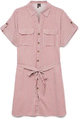 VERO MODA Vmbumpy Ss Short Shirt Dress WVN Ga Noos