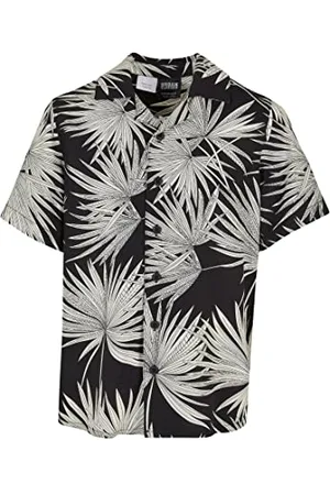 Urban classics Jungen UCK3508-Frond Resort Shirt Hemd, Black, 134/140