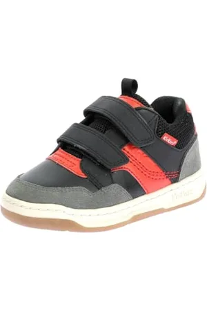 Kickers Jungen Unisex Kinder KICKBIKING Sneaker, Rot, Schwarz, Grau, 33 EU