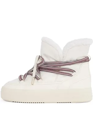 Tommy Hilfiger Damen Mid Boot Stiefel Snowboot Faux Fur mit Plateau, Elfenbein , 39