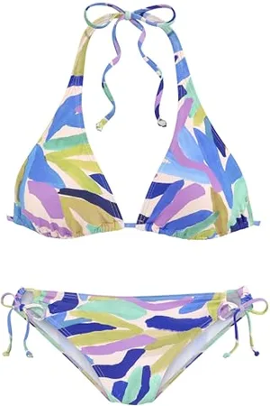 QS by s.Oliver Triangel-Bikini-Set mit blau-grünem Muster