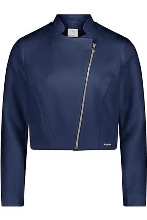Betty & Co Damen Bikerjacke mit Stehkragen Dunkelblau,42