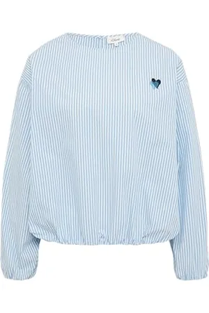 QS by s.Oliver Oversized Baumwollbluse mit Herz-Stickerei 38