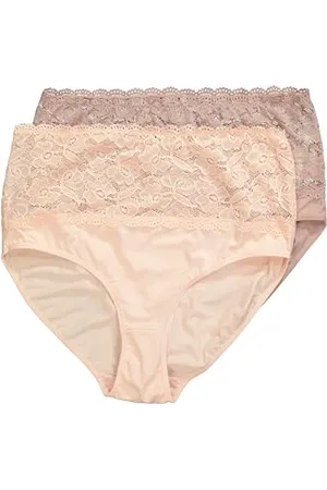 Ulla Popken Damen große Größen Übergrößen Plus Size Maxislips, 2er-Pack, tonige Spitze, High Waist 50+ 815689175-50+