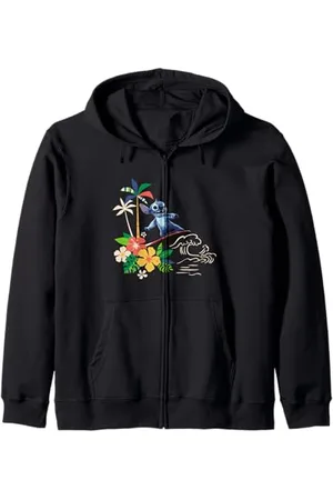 Disney Lilo & Stitch Surfing Stitch Vintage Floral Logo Kapuzenjacke