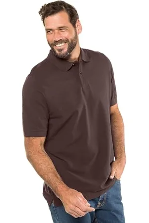 JP 1880 Herren Poloshirt, Piqué Polohemd, Braun 115, 4XL EU