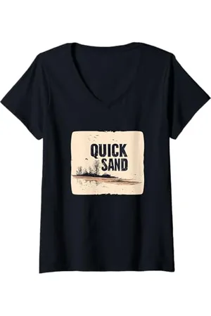 Quick Damen Coole Treibsand-Rede für Mann und Frau T-Shirt mit V-Ausschnitt