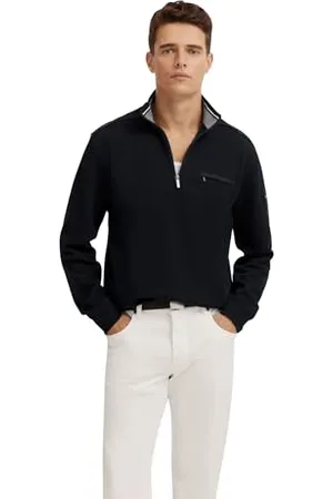 Bugatti Herren Sweatshirt Troyer Brusttasche Baumwolle
