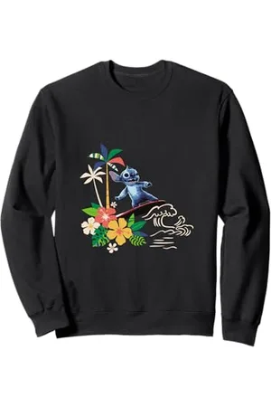 Disney Lilo & Stitch Surfing Stitch Vintage Floral Logo Sweatshirt
