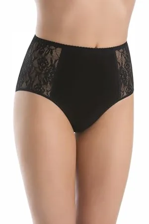Teyli Slip Damen Baumwolle zum Kaschieren von Unvollkommenheiten - Bikinis & Taillenslips für Damen - Slips Baumwolle Damen - Slip Baumwolle Frauen mit Spitze Verziert M