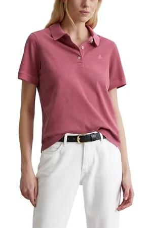 Marc O’ Polo Marc OߴPolo Damen Kurzarm-Poloshirt mit Stretch-Anteil Regular Fit, Rosa , L