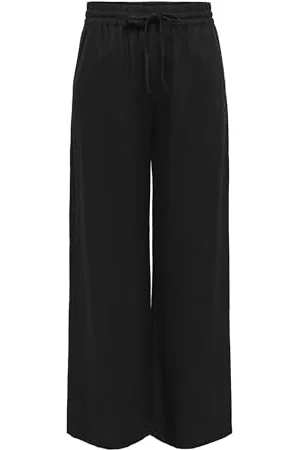 JDY Damen Hose hohe Taille weiter Beinschnitt Kordelzug Seitentaschen Loose Fit, Farben: , Größe:S / 32L, Beinlänge:L32