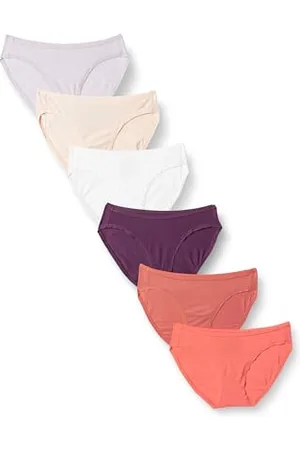Amazon Damen Bikinihose aus Baumwolle (in Übergröße erhältlich), 6er-Pack, , 38