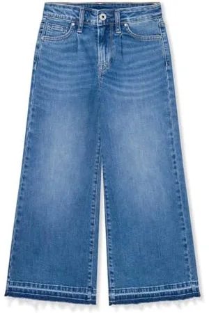 Pepe Jeans Mädchen-Jeans mit weitem Bein Undone Hw Jr, Blau (Denim), 10 Jahre