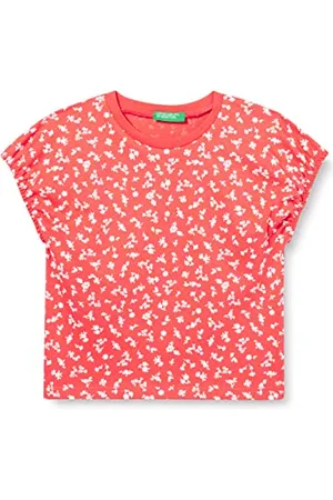 Benetton Mädchen 3mbkg1099 T-Shirt, Korallenrot, 82 W