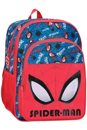 Marvel Disney, Spiderman Authentic, Vorschulrucksack, Schulrucksack, aus Polyester, breite und verstellbare Träger, Doppelfach, von Joumma Bags, , Großer Rucksack
