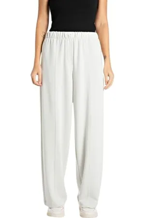 Replay Damen Stoffhose Straight Leg, Weiß (Butter White 412), M