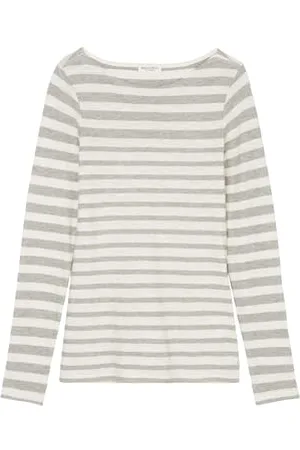 Marc O’ Polo Marc OߴPolo Damen Langarmshirt aus Bio-Baumwolle gestreift, Mehrfarbig (Multi), M