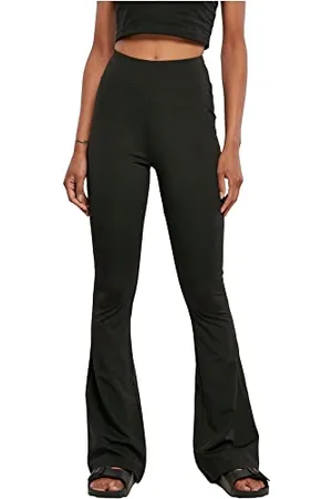 Urban classics Damen Ladies Recycled High Waist Flared Leggings, black, XS