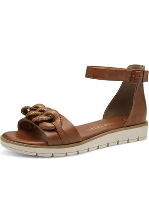 Marco Tozzi Damen Sandalen flach Geschlossene Ferse Elegant, Braun , 40 EU