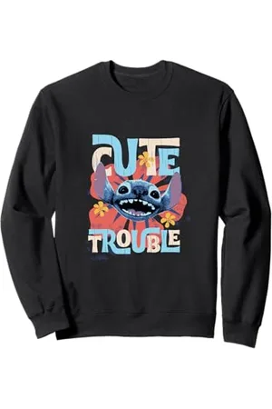 Disney Lilo & Stitch Cute Trouble Big Stitch Face Distressed Sweatshirt