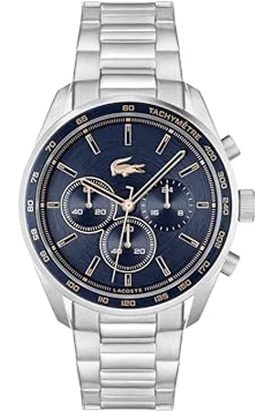 Lacoste Chronograph Quarz Uhr für Herren Kollektion Boston mit Silbernes Edelstahlarmband - 2011380