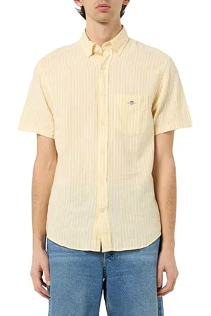GANT Herren REG Cotton Linen Stripe SS Shirt Hemd, , M