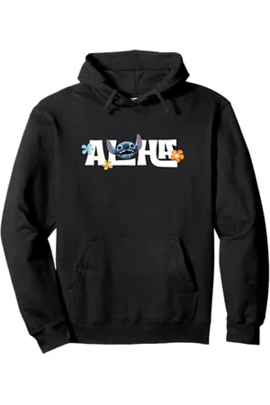 Disney Lilo & Stitch Aloha Floral Text Logo Pullover Hoodie
