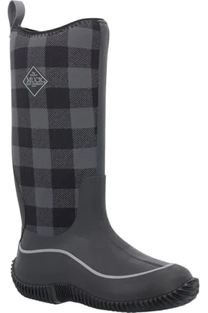 Muck Damen Hale Gummistiefel, Black/Grey Plaid